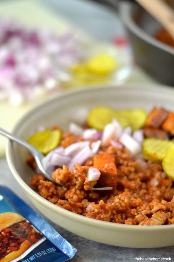 This Sloppy Joe Bowls recipe is super quick and easy! They're great for busy weeknights and a hit with the whole family!