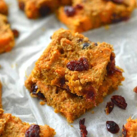 These Sweet Potato Cranberry Breakfast Bars are soft, slightly sweet, tangy and satisfying with every bite.