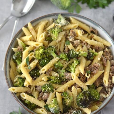 Enjoy this effortless, mouthwatering Italian Sausage Pasta with Roasted Broccoli that's perfect for family weeknight meals.