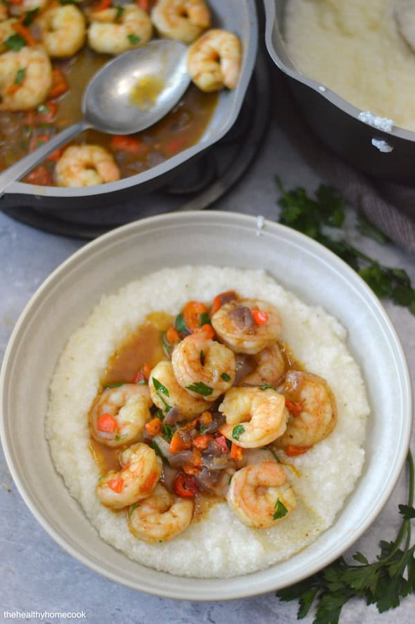 Light Shrimp & Grits: Quick, easy and much lighter than the traditional version. It will leave you licking your plate and longing for more!