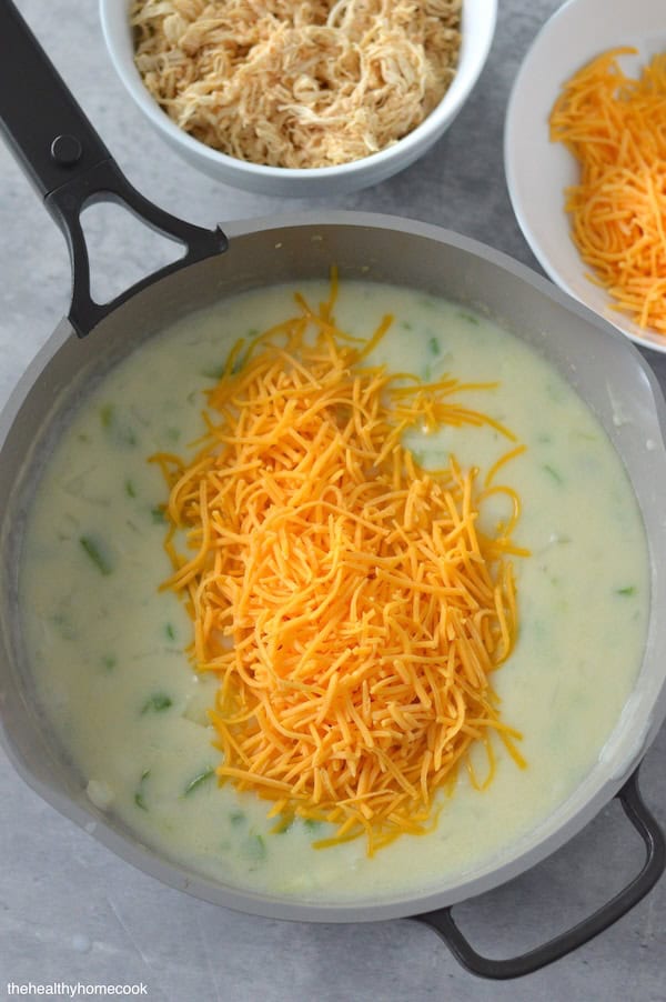 Creamy, cheesy, packed with flavor and PROTEIN — this lightened up Chicken Spaghetti is comfort food with a nutritious twist.
