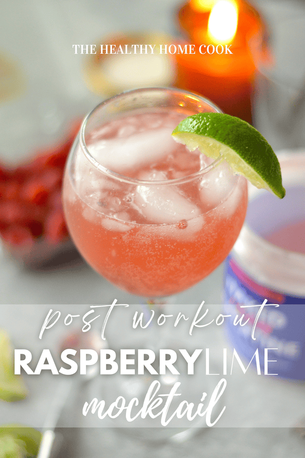 This 4 Ingredient Post-Workout Raspberry Lime Mocktail is simple to make, cool, and loaded with flavor. It's the best recovery drink after a hard workout!