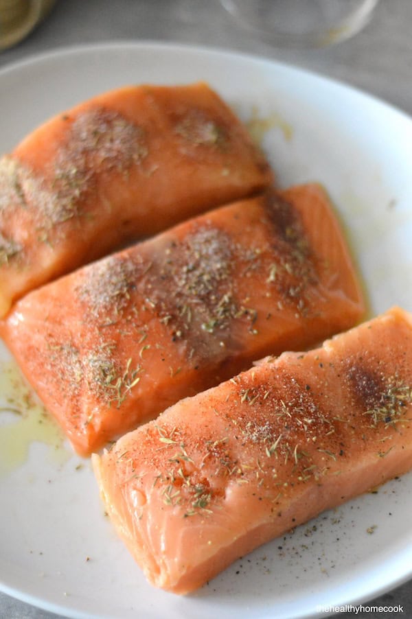 Crispy outside, juicy salmon inside, this air fryer recipe is easy and tastes better than from a restaurant!