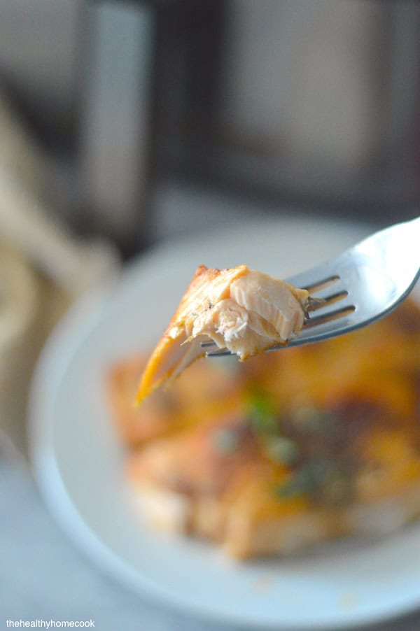 Crispy outside, juicy salmon inside, this air fryer recipe is easy and tastes better than from a restaurant!