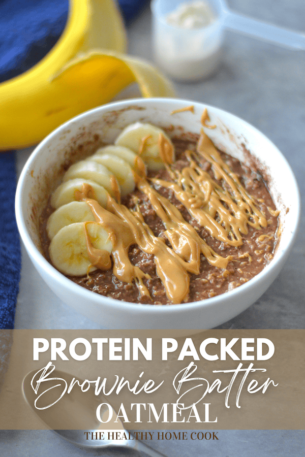 Loaded with protein, whole grains, and rich chocolatey flavor, this Protein Packed Brownie Batter Oatmeal makes a perfect morning meal.