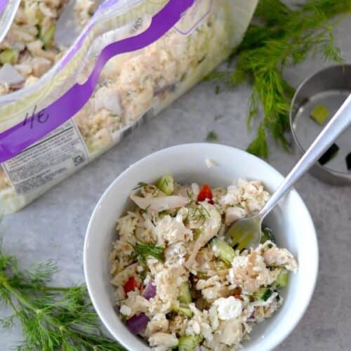 Prepare these flavorful Greek Rotisserie Chicken Bowls with fresh veggies, fluffy rice and a creamy tzatziki in just minutes!