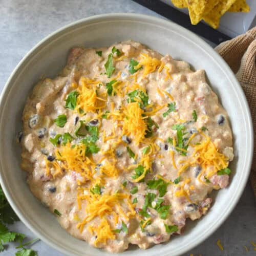 Turn any party into a fiesta with this Southwest Cottage Cheese Queso. It's a protein-packed dip with a kick!