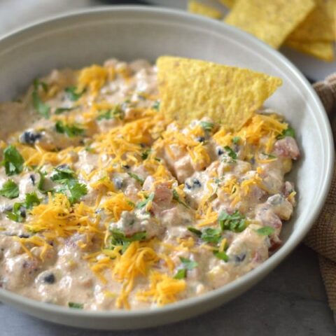 Turn any party into a fiesta with this Southwest Cottage Cheese Queso. It's a protein-packed dip with a kick!