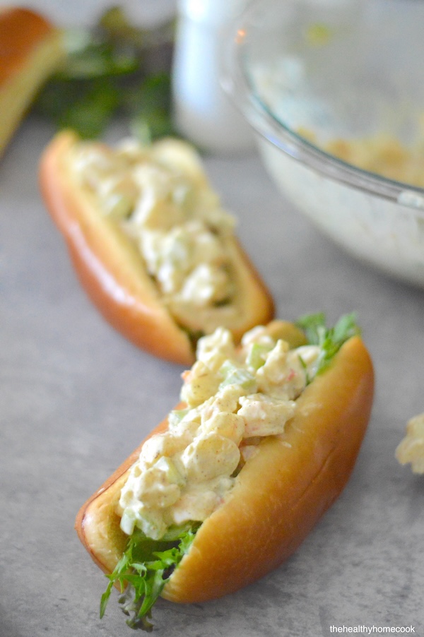 Additional final shot of two Curried Shrimp Rolls.